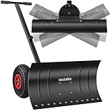 tectake® Schneeschaufel, Laubsammler aus Metall, auf Rädern, Schneeschieber, Schneeräumer,...