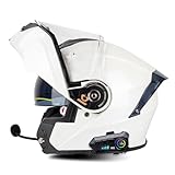 ZXJDP Modularer Bluetooth-Motorradhelm mit Mikrofon,DOT/ECE Unisex-Klapphelm Integralhelm,Cooler...