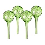 Relaxdays Bewässerungskugeln Glas, 4er Set, HxD: 15 x 6 cm, Gießkugeln für Pflanzen,...