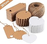 Geschenk Anhänger 301stk. mit Juteschnur 60m Absofine Geschenkanhänger Kraftpapier Etiketten Tags...