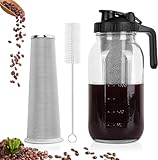 Xummi Cold Brew Kaffeebereiter, 1.8L Cold Brew Coffee Maker, Deckel mit Griff und Edelstahlfilter,...