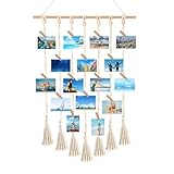 Foto Hängendes Makramee - Wandbehang Fotowand Bilderrahmen Collage Fotovorhang Wandteppich Fotowand...