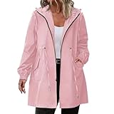 Wasserdichte Damen-Jacke, leicht, lässig, winddicht, Utility-Wanderjacke mit Kapuze, Frühling,...