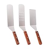 Pfannenwender-Set aus Edelstahl, Koch- und Grillutensilien, glatte und perforierte Pfannenwender und...
