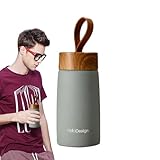 Moderne Wasserflasche - Holzmaserung Kaffeeflasche | Tragbarer Edelstahl Becher, Vakuumisoliert...