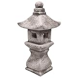 gartendekoparadies.de Japanische Tachi-Gata Steinlaterne, H. 37 cm, 7 kg, Grau, frostsicher aus...
