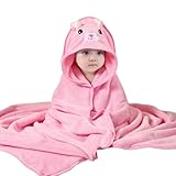 HAGOT Kapuzenhandtuch für Babys, 80x80 cm, Baby Bath Towel, Babybadetuch aus Korallenvliesfür,...