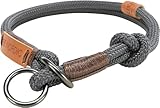 TRIXIE Zug-Stopp Hundehalsband BE NORDIC L dunkelgrau / braun – bequemes Hundehalsband für große...