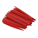 SVRITE Pfeile Vanes 4 Kunststoff Befiederung Fuer DIY Bogenschiessen Pfeile 50 Pack (Rot)