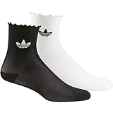 adidas, Semi-Sheer Ruffle, Socken, Weiß Schwarz, L, Frau