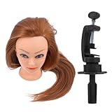 Mikinona Mannequinkopf Haarstyling Modell Goldbraun Hochtemperaturbeständig mit Ständer Puppenkopf...