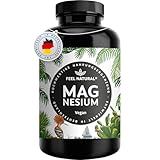 Magnesium hochdosiert Kapseln - 365 Stück (Jahresvorrat) - 664mg je Kapsel, davon 400mg elementares...