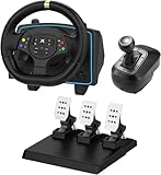 NBCP 1080° PC Lenkrad mit Pedalen und Shifter,Hall-Metallpedal,6+1 Schaltknüppel,Gaming Lenkrad...