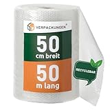 BB-Verpackungen 1x PROFI Luftpolsterfolie 0,5 x 50 m Versand, Verpackung, Umzug 2-lagig (1 Rolle) |...