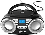 KLIM B3 Tragbarer CD Player Bluetooth Boombox mit FM-Radio, Bluetooth, USB und AUX - Hochwertige...