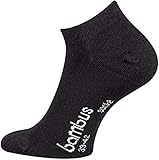 TippTexx 24 Unisex, 6 Paar Bambus Sneakersocken mit Garantie, Ökotex (43-46, Schwarz)