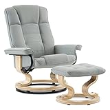 M MCombo Relaxsessel mit Hocker, 360°drehbarer Fernsehsessel mit Liegefunktion, bis 120 Kg...