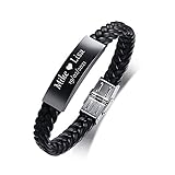 XUANPAI Armband für Männer, Handgemachtes Geflochtenes Lederarmband Personalisiertes Verstellbares...