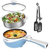 Audecook Elektrische Hot Pot mit Dampfgarer,Elektrische Bratpfanne, Hot Pot Topf 20cm, Antihaft Mini...