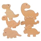HONITANO 6 Satz Teiliges Holz Dinosaurier Möbelknöpfe mit Schrauben und Klebepads Tierförmige...