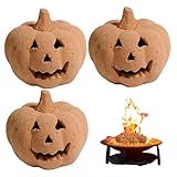3 x Feuerschalen-Zubehör, Halloween-Kürbisse, Feuerstellen, Lagerfeuer-Zubehör, imitierte...