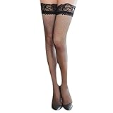 YUVKIN 1 paar Damen Halterlose Strümpfe Sexy Stay-Up Strapsstrümpfe mit Spitze und Rutschfestem...
