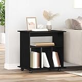 AJJHUUKI Rollschrank Eiche schwarz 60x45x55cm Holzwerkstoff