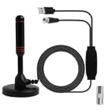 DVB-T/DVB-T2 Antenne mit Verstärker, HDTV Zimmerantenne für Fernseher, 360 Grad Empfang - Mit...