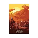 FSMFBGD Star Wars Filmposter, Rey, Leinwandposter, Schlafzimmer, Dekoration, Landschaft, Büro,...