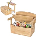 DREAMADE 3 in 1 Spielzeugkiste aus Holz, Kindersitzgruppe, Kinderbank mit Stauraum & Deckel,...