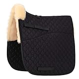Merauno Echtes Lammfell Satteldecke Lammwolle Schabracke Dressur- und Spring-Eventing-Pad mit...