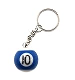 BILMAG Schlüsselanhänger Billard Billardkugel Blau Nr. 10, 25mm Pool