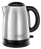 Russell Hobbs Wasserkocher [1,7l, 2400W] Adventure Edelstahl (Schnellkochfunktion, herausnehmbarer...