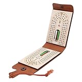 Travel Cribbage Board, Portable Game Set, Classic Tabletop Strategy Toy, Built in Peg Storage Case,...