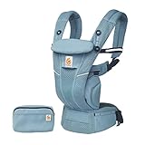 Ergobaby Omni Breeze Babytrage für Neugeborene ab Geburt bis 20kg, 4 Positionen SoftFlex Mesh...