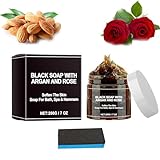 Moroccan Black Soap, Black Beldi Soap, Morocco Exfoliate black soap für Weiche Haut, Weichmachende...