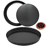 TFLPUO Quicheform 22cm+28cm, 2 Stück Tarteform Quicheform mit Hebeboden Quiche Form Tartelette...