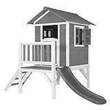 AXI Spielhaus Beach Lodge XL in Grau mit Rutsche in Grau | Stelzenhaus aus FSC Holz für Kinder |...