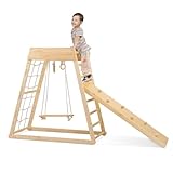 Indoor-Spielplatz Kleinkinder-Holzspielzeug-Spielset 7in1 mit Klettergerüst, dreieckiger...