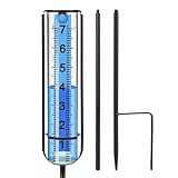 Sorrowso Regenmesser, frostsicher, Regenmesser, für den Außenbereich, mit Pfahl, dekoratives...