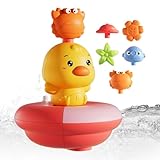 Kinder Badespielzeug, Wasserspritz Badspielzeug, Elektrische Badeente Für Pool Dusche Spaß...
