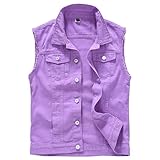 Ärmellose Herren-Denim-Weste, lässig, schmale Passform, Jeanswesten für Herren, Knopfleiste,...