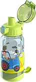 HABA 304486 - Trinkflasche Traktor, 400ml Kinder-Trinkflasche mit Traktor-Motiv in Grün für...