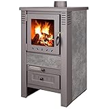 ProTermo Nova G Anthrazit Kaminofen mit Schamottsteinen - 7,5 kW Heizleistung - 82x48x48cm Kaminofen...