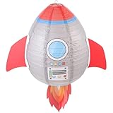 EXAOMBLE Weltraumthema Papierlaterne Raketenform Hängelaterne Faltbar Leicht Für Party Deko Garten...