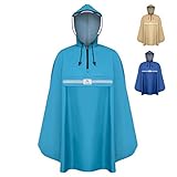 RainRider Regenponcho (Horizont Blau) Regenponcho blau für's Fahrrad, Regenbekleidung mit Kapuze...