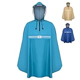 Rainrider Regenponcho (Horizont Blau) Regenponcho blau für's Fahrrad, Regenbekleidung mit Kapuze...