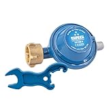 Rotarex Niederdruckregler 50mbar 1,0 kg/h inkl. Gasflaschenschlüssel für Gasgrill, Kocher,...