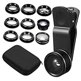 TEHAUX Mobile Phone Lens Kit Teiliges mit Weitwinkel Makro Teleobjektiv Fischauge Cpl Prism und...