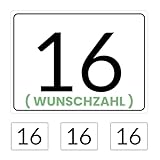 4 Stück Mülltonnenaufkleber, je 12x9cm individuelle Zahlen, selbstklebender wetterfester Aufkleber...